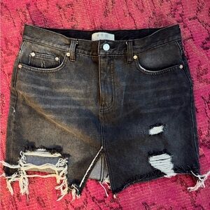 Free People We The Free Black Denim Skirt